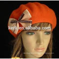 Classic Angora knit Hat custom beanie with fashionable decoration winter headwear